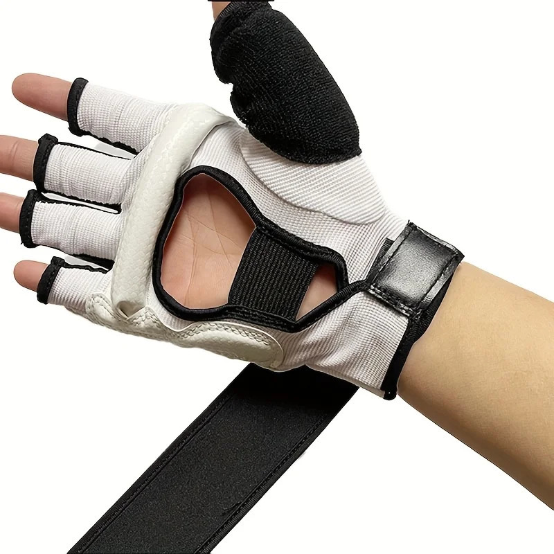 1 Pair of Pu Boxing Gloves Mma Half Finger Sandbag Taekwondo Muay Thai Professional Training Equipment 260228