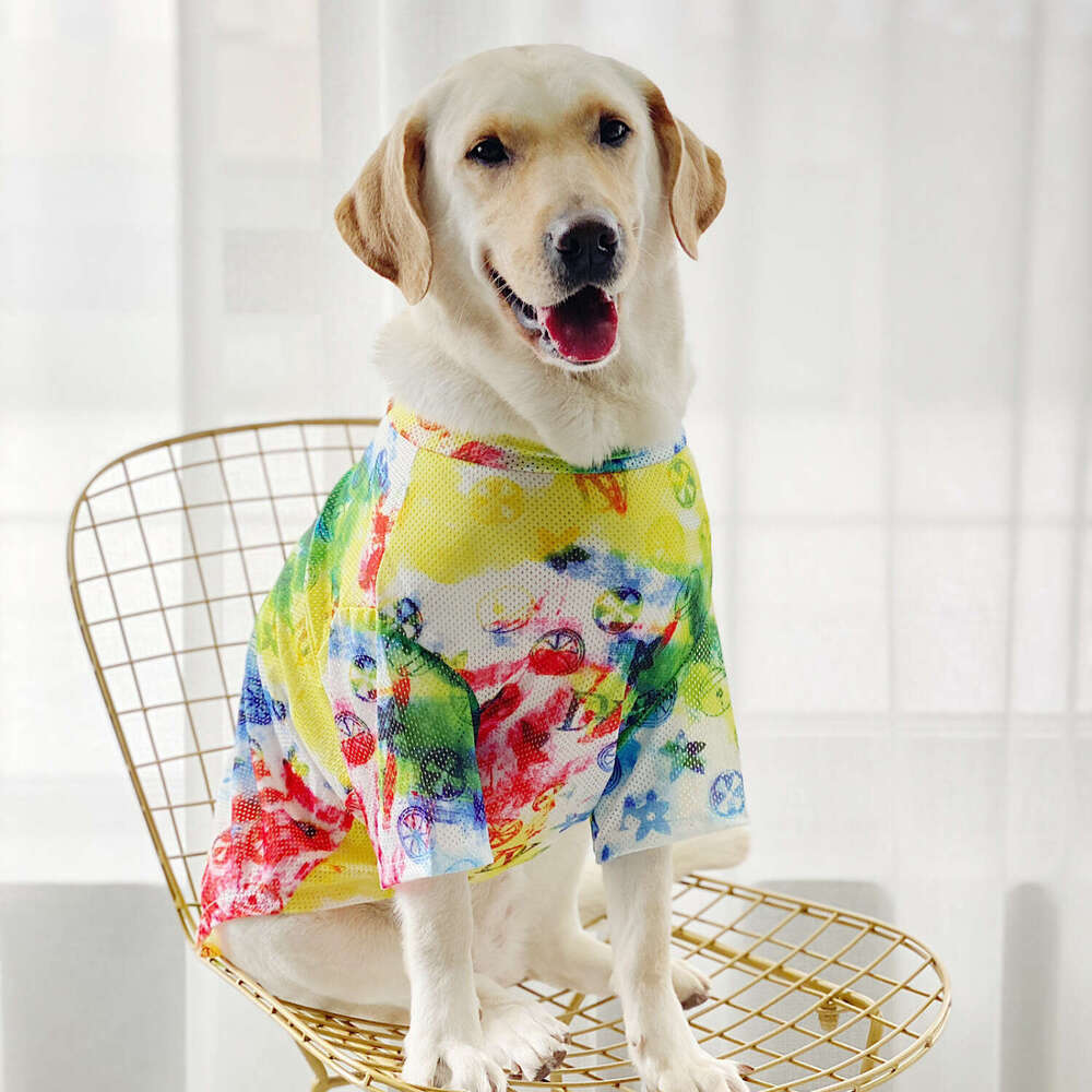 Thin Apparel Large Dog Trendy Tie-Dye Mesh Summer Breathable Clothes