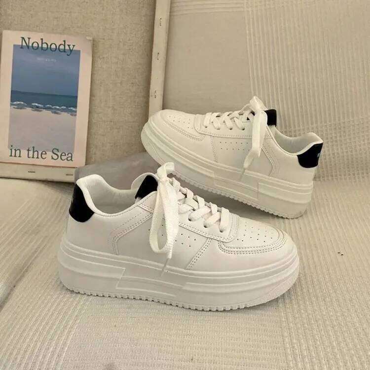 Women Platform Canvas Shoes Height Increasing Chunky Sneakers For youth girls Outdoor trainers Female Ladies Thick Sole Footwear