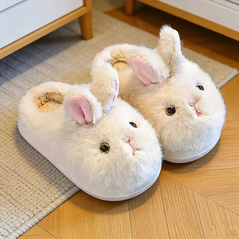 Cute Bunny Slippers for Women/Kids- Plush Fluffy Rabbit House Shoes Winter Warm Faux Fur Indoor Non-Slip Cozy Home Slippers Gift S260305