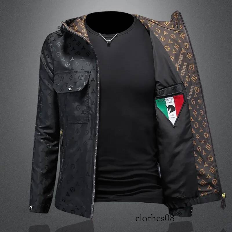 New Hot Sale Of The Season Men's Hooded Trendy Jacket Casual Slim Fit Outerwear Printed European Style Regular Length from Mainl