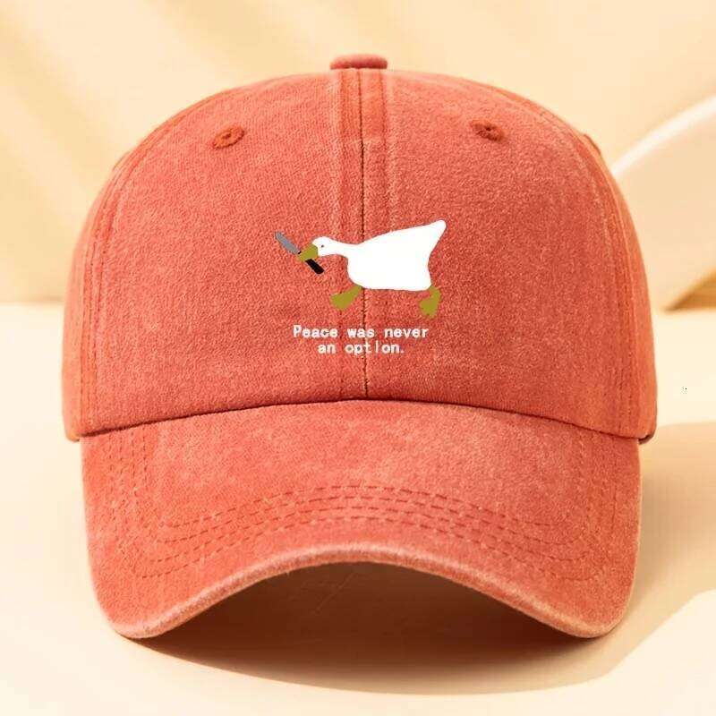 A running goose fashionable printed baseball versatile outdoor casual duckbill cap travel hat Y260304