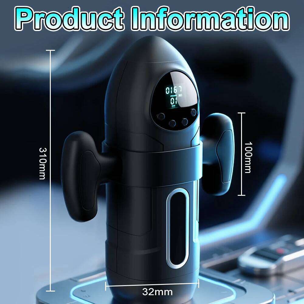 Automatic Thrusting Sucking Masturbator Cup Heating Pocket Pussy Blowjob Machine LCD Display with Handle Sex Toys for Men W260305