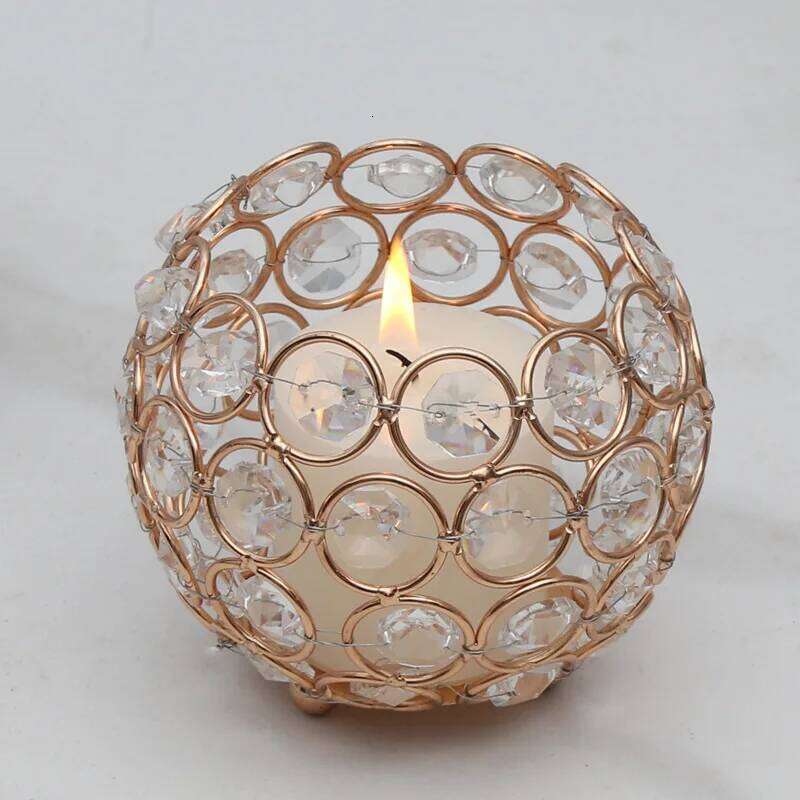 Octagonal Bead Ball Party Wedding Cup Creative Retro Hollow Glass Atmosphere Effect Candle Holder Crystal XJ260305