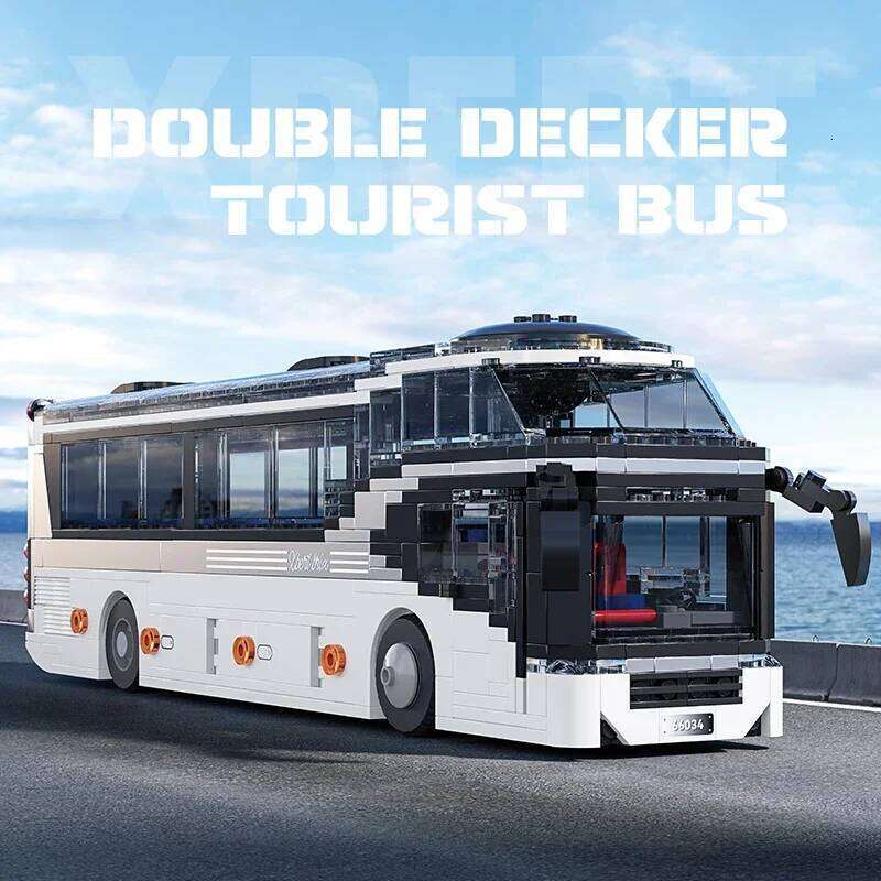 811PCS City Tour Building Blocks Double-Decker Tourist Bus Model Bricks Desktop Decoration Diy Toys For Kids Holiday Gifts Z260305