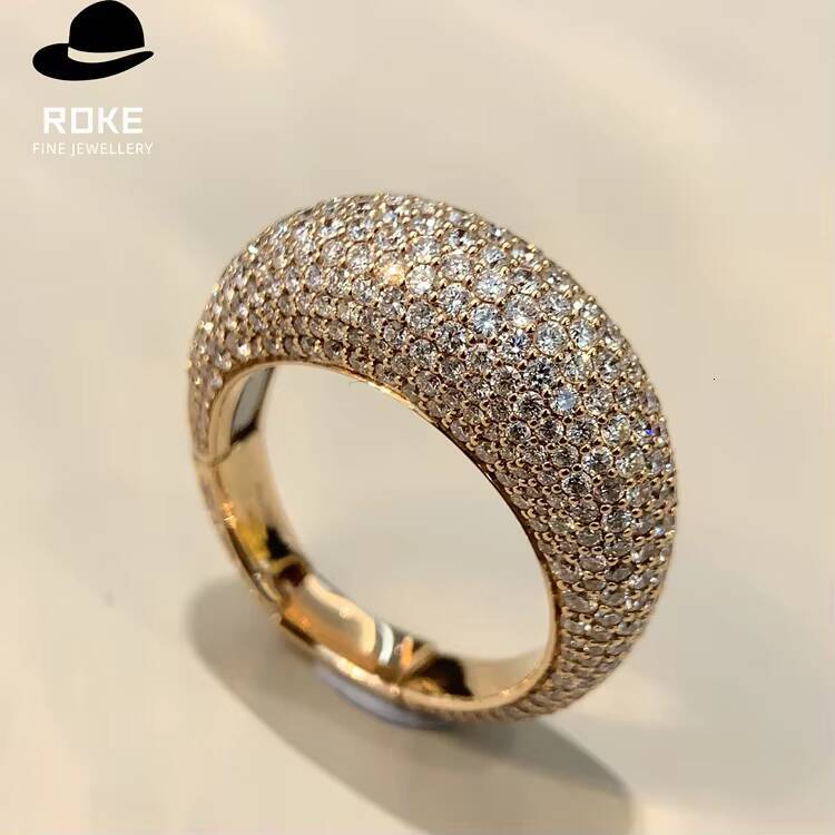 Laboratory-grown 4884ct Round Diamond Customised in 9K-18K Rose Gold New Bestselling Wide-band Ladies Diamond Ring