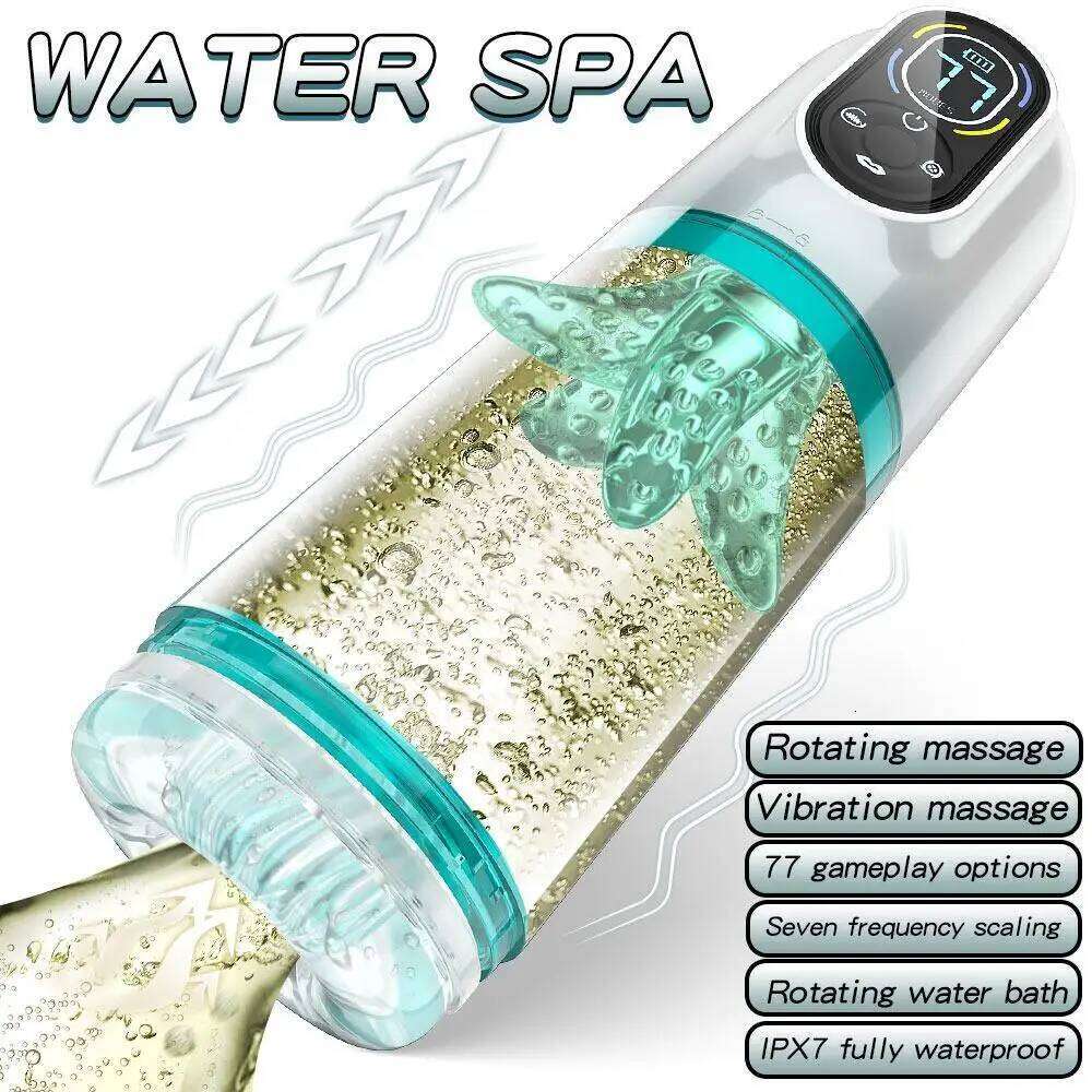 Automatic Masturbator, Male Enlargement Trainer, Rechargeable LED Display Penis Pump,Hands-Free Adult Sex Toy W260305