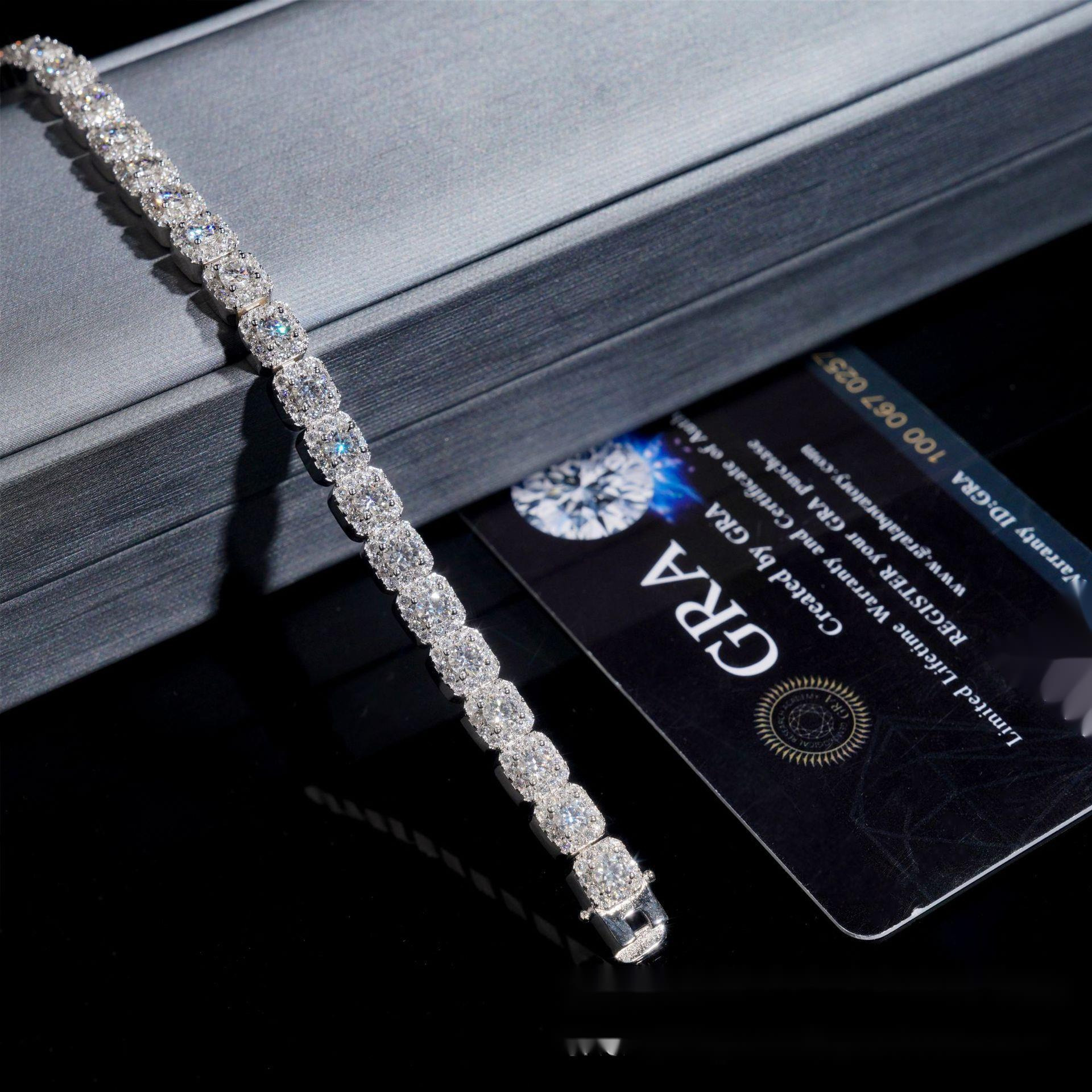 Best-selling 6mm high-end luxury tennis bracelet 925 silver inlaid with VVS moissanite unisex jewelry