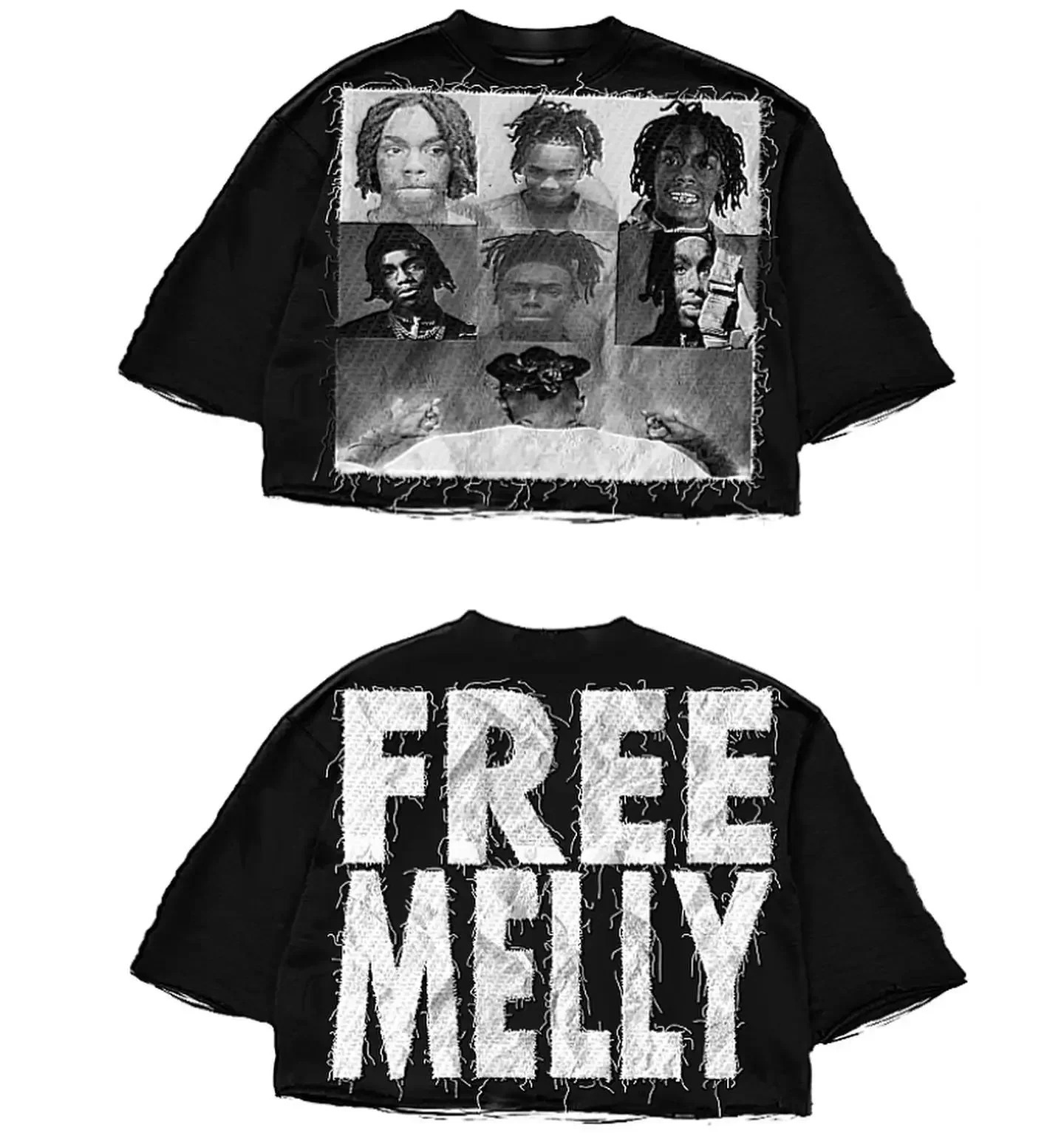 Y2K Black Tee Men Women Gothic Hip Hop Dark Character Letter Graphics Print T Shirt Harajuku Tops Seven Quarter Sleeves Clothes 260304