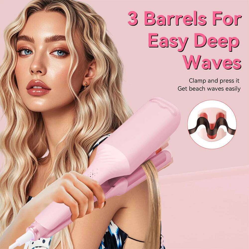 1.25 Inch Deep V-shaped Curling Iron Ghost Waves Wave Perm Tourmaline Hair Curler With Multiple Temperature Her's Gifts 26Y0306