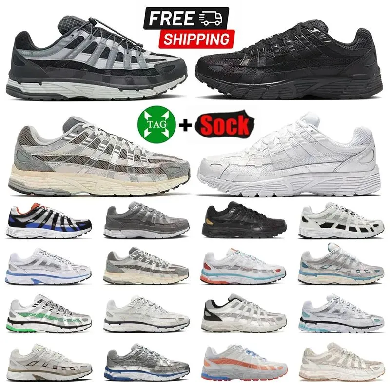 Designer P6000 P 6000 Triple Black White Khaki Wolf Grey Metallic Womens Outdoor Sports Trainers Casual mens shoes sneakers
