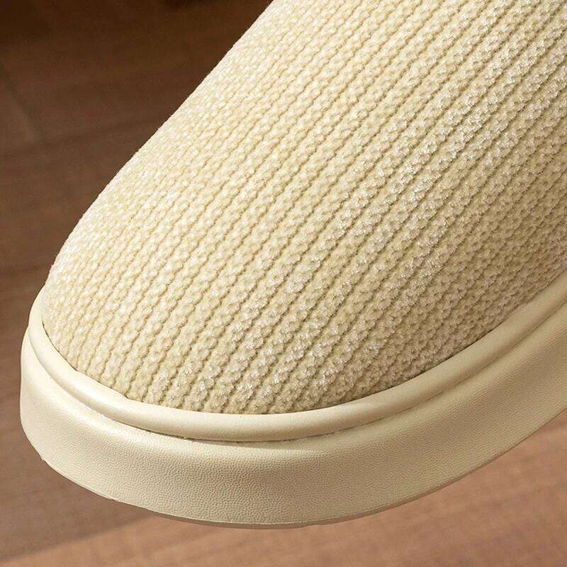 Litfun Winter Plush Lining Slippers For Women Anti-slip Platform House Slides Leisure Snow Boots Fluffy Warm Cozy Cotton Shoes