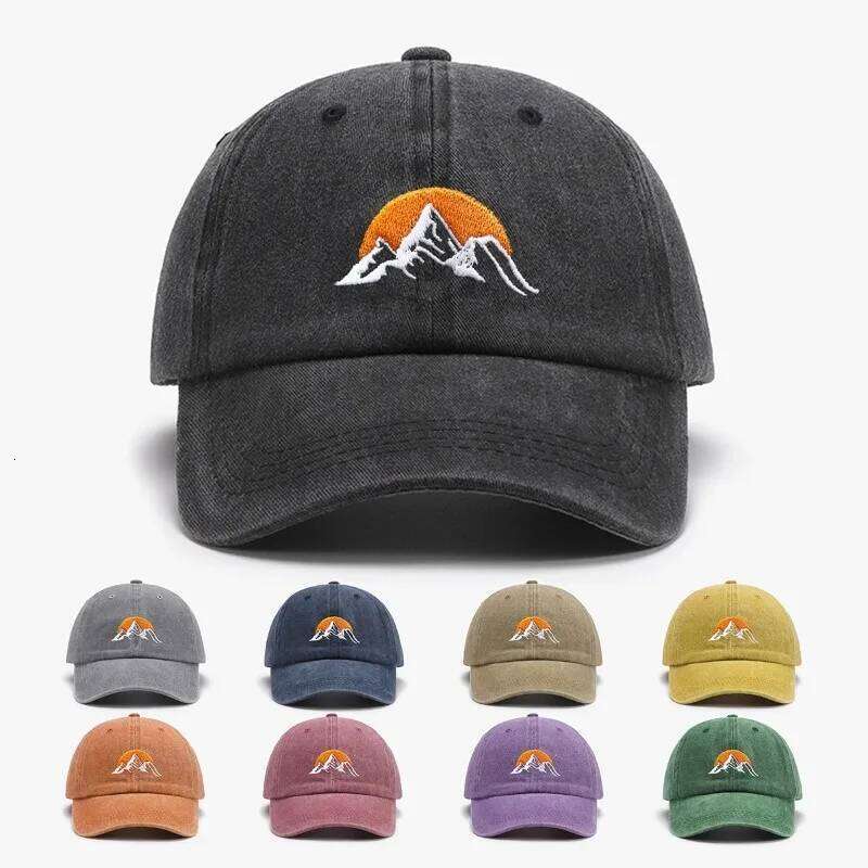 1pc Unisex Embroidered Sunset Baseball Hat,Solid Color Adjustable Outdoor Casual Sport Soft Trucker Hat,Suitable for Daily Wear Y260304