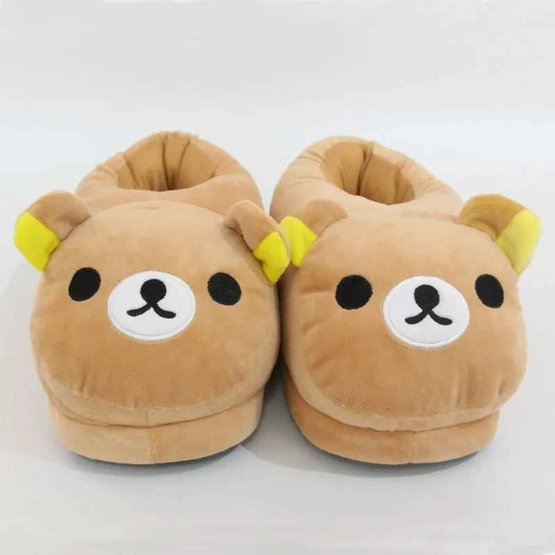 luxury Winter Bear Cotton Ladies Slippers House Home Cartoon Cute Bear Home Indoor Couple Female Warm Indoor Slipper Casual S260305