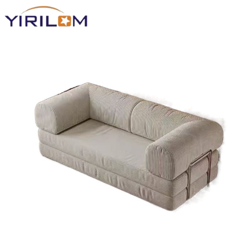 Modern Style Fabric Double Sofa Bed Compression Sectional Sofa Foldable Design for Home Living Room