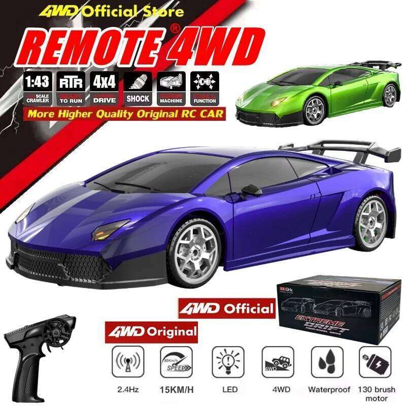 4WD Drift Racing Car 1/43 Mini Drifting 2.4G Remote Control High Speed Sports Vehicle Model Gift for Kids Adults RC Players C260305