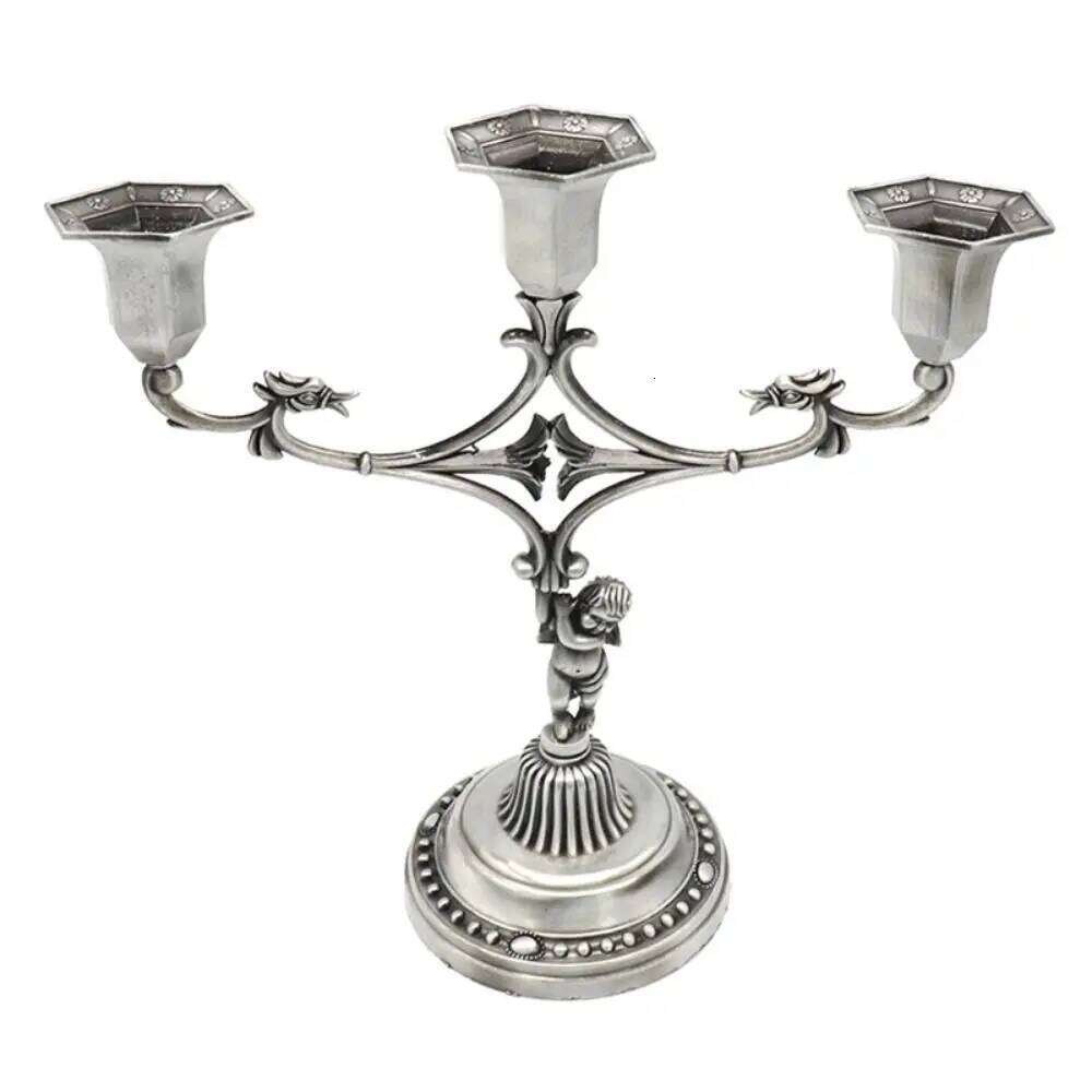 With Handle Christian Candle Holders Classical Anti-rust Crucifix Stand Easy to Carry Table Candlesticks Ornament XJ260305