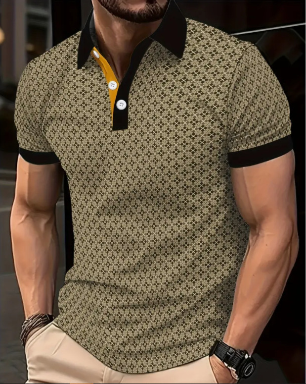 Luxury Brand Designer Clothes 2025 European And American Casual Men's Short Sleeve Polo Shirt Fashion 3D Printed Turn-Down Collar Polo Shirt Men&