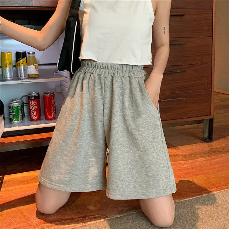 Loose Casual Large Sports Shorts Elastic Waist Korean Style Short High Waist Pants Fitness Running Shorts Women Summer Harajuku 260306