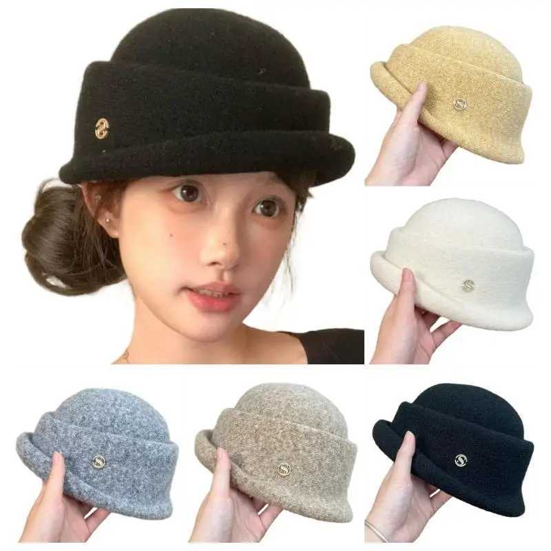 hepburn style high quality breathable bucket hat 2025 autumn and winter new versatile elegant cloche hat l251220