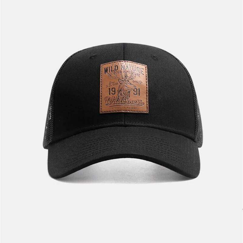 Four Seasons Mesh Baseball Caps Unisex Deer Icon Trucker Cap for Women Men Outdoor Portable Hunting Hiking Fishing Sunscreen Hat Y260304