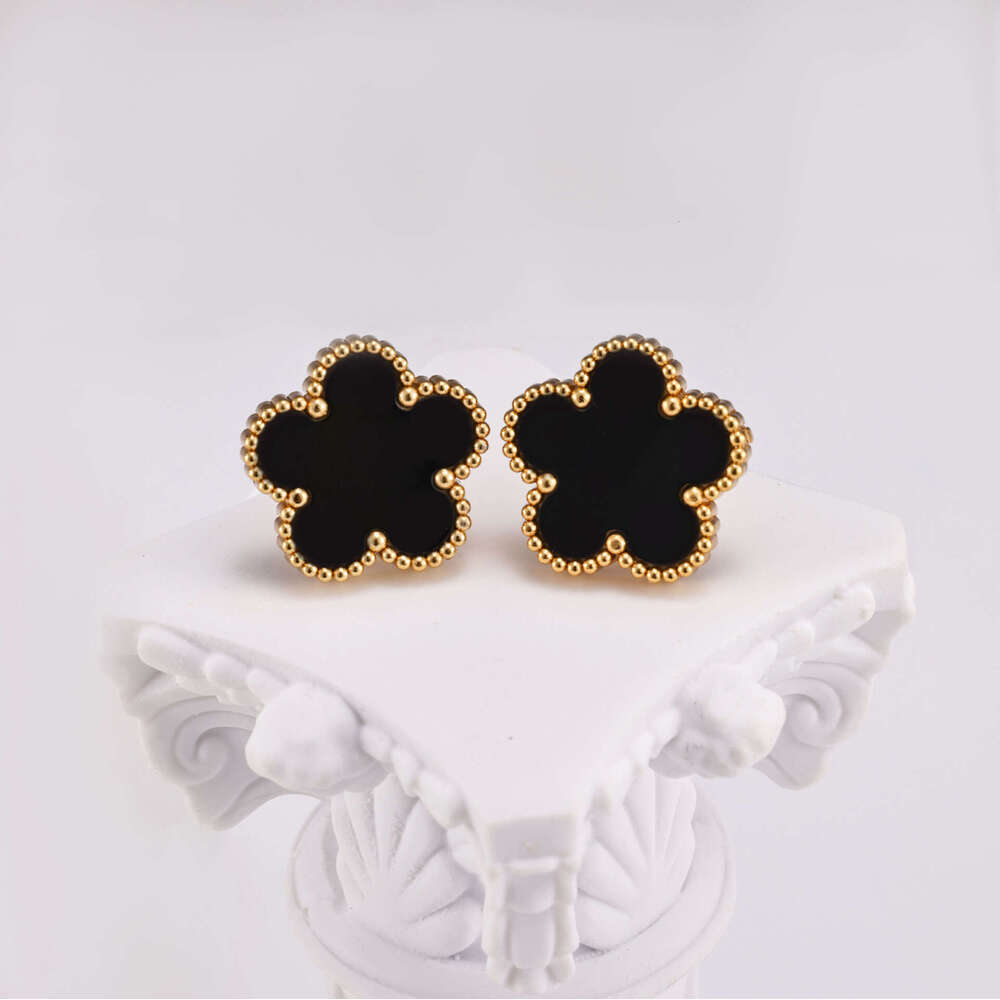 Womens Jewelry Earrings stud Summer New Trendy Four Leaf Clover Titanium Steel Earrings Niche Stylish Elegant Comfortable All Match Ear Jewelry For Wo