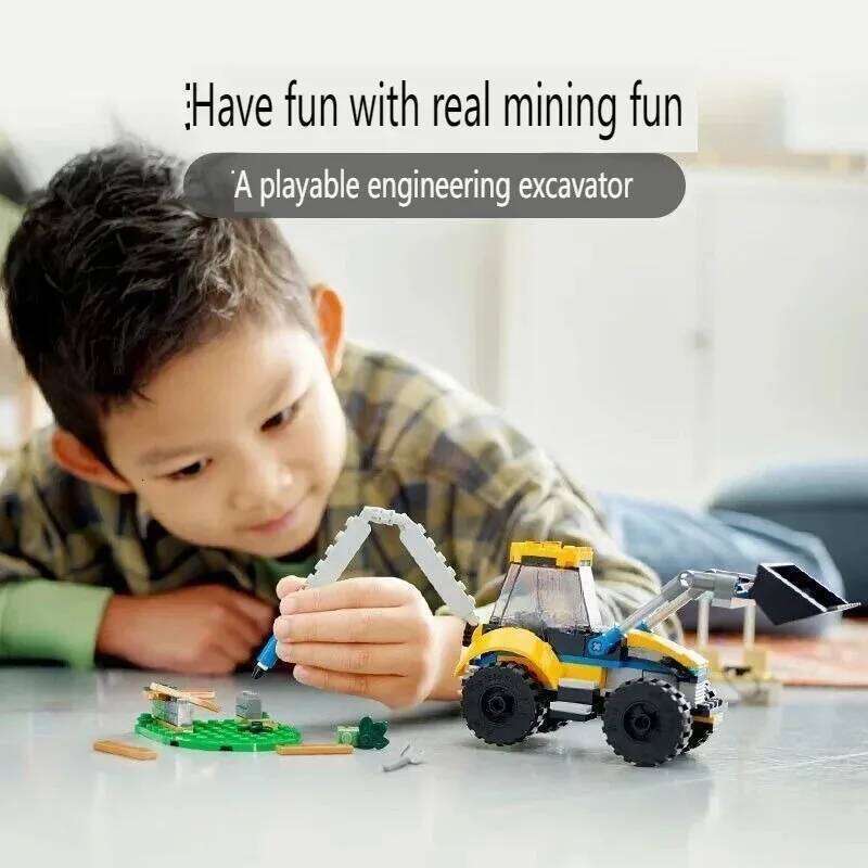 Suitable for series City engineering construction excavator building block toy boys and children assembling Christmas gifts Z260306
