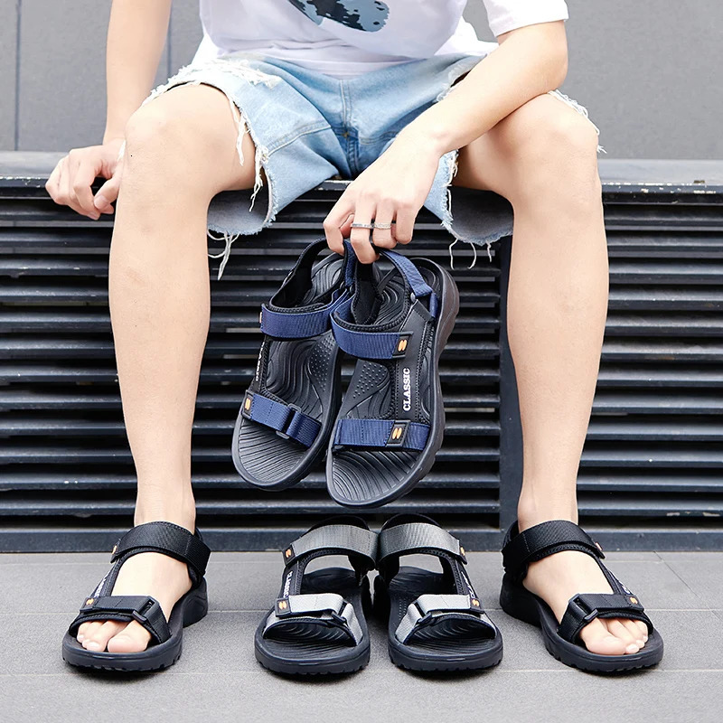 Outdoor Wadable Sandals Man Arch Support Yoga Mat Insole Gladiator Open Toe Summer Beach Slippers Antiskid Durable Flat Men Shoe 260304