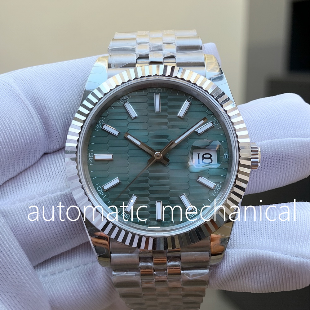 41mm Mens Watch Automatic Mechanical Jubilee Strap BP Factory Mint Green Gold Two Tone Wimbledon Sapphire Glass BPF Silver 126334 High-Quality Man Wristwatches