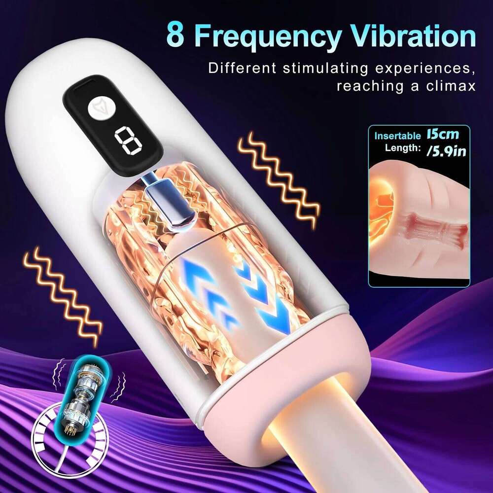 Men's Automatic Sucking Masturbator Cup Pump Vibrator Real Vaginal Blowjob Orgasm Erotic Stroker Penis Vacuum Training 18+ W260305