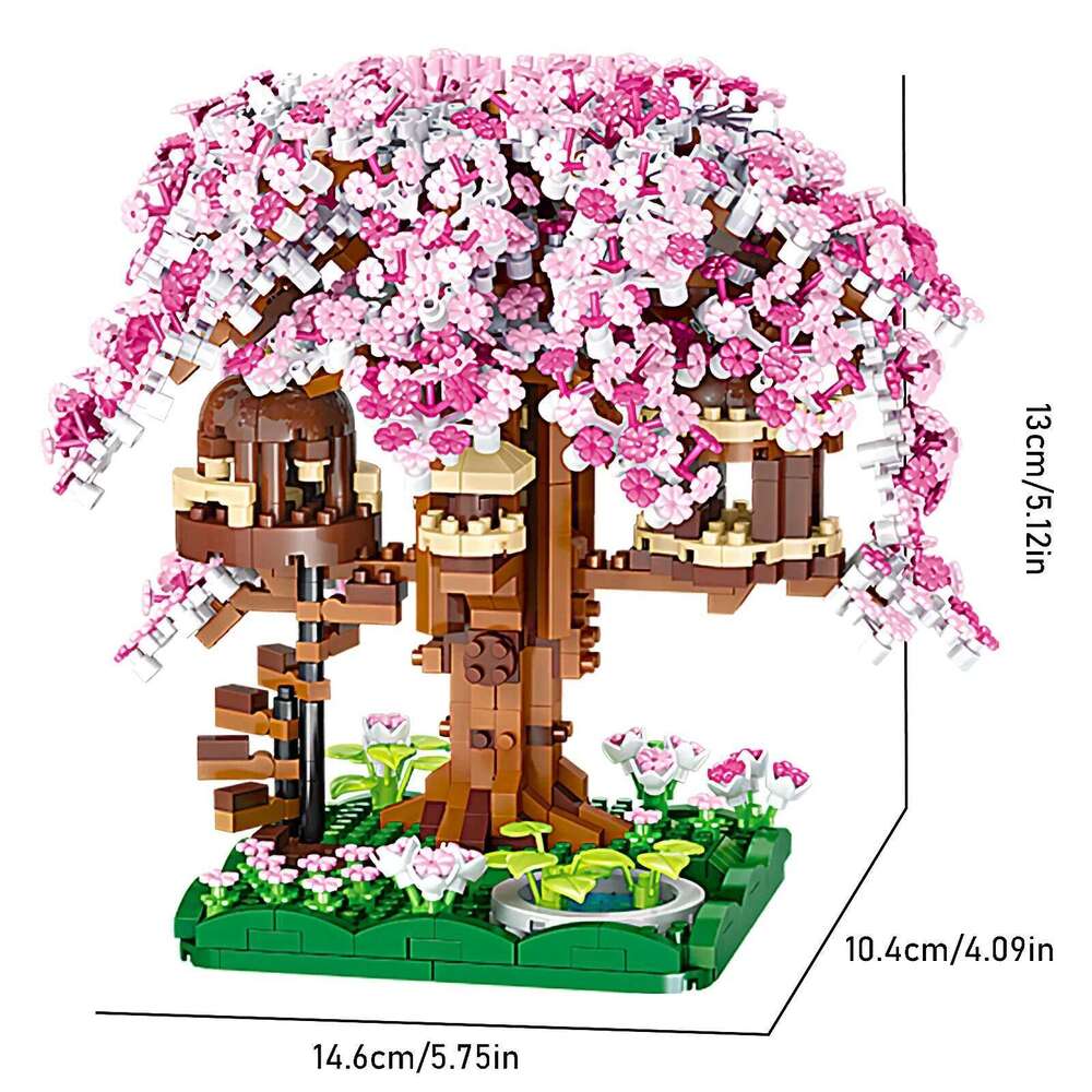 Mini Sakura Tree Building Blocks Set DIY Cherry Blossom Bricks Treehouse Model Decoration Romantic Gift for Girlfriend Z260306