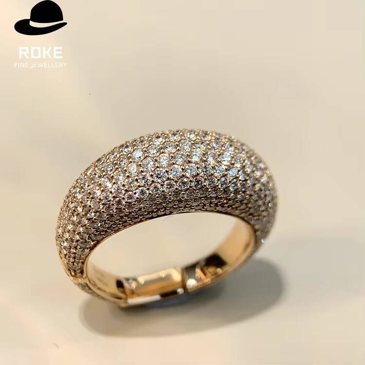 Laboratory-grown 4884ct Round Diamond Customised in 9K-18K Rose Gold New Bestselling Wide-band Ladies Diamond Ring