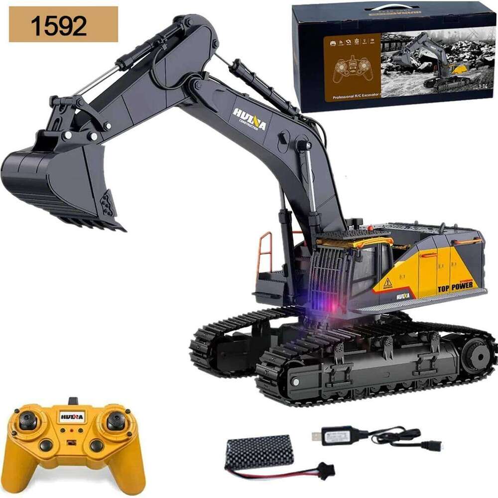HUINA 1592 1:14 Scale 22 Channels 2.4GHz Semi-Alloy Remote control Excavator Children's Holiday Gift C260305