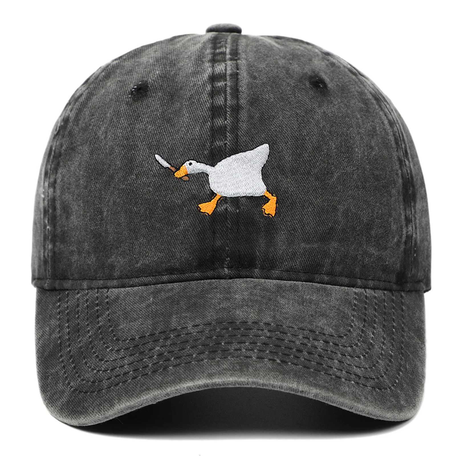 Embroidered baseball cap with goose pattern for men and women casual and fashionable city style duckbill cap S260306
