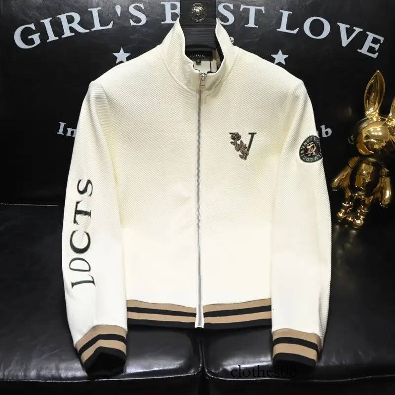 Autumn new stand up collar zipper fashionable men's handsome high-end multifunctional embroidered jacket