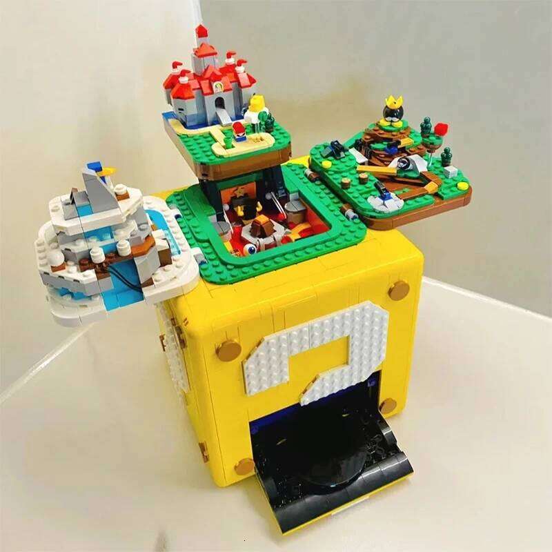 2064PCS Creative 64 Question Mark Block Building Blocks Compatible Game Props Model Assembly Bricks Toys Gift For Kids Boy Adult Z260305