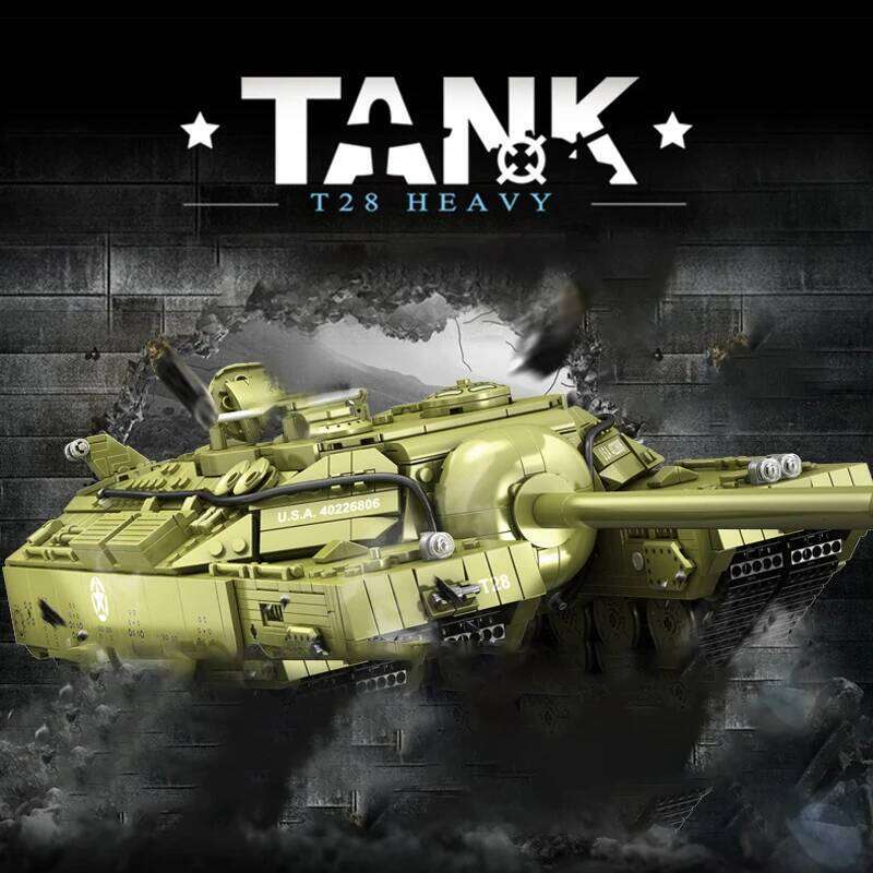 Military Series T28 Super Heavy Building Blocks Set WW2 Armored Tank Weapons Soldiers Bricks Adults Toys for Kids Boy Gifts Z260306