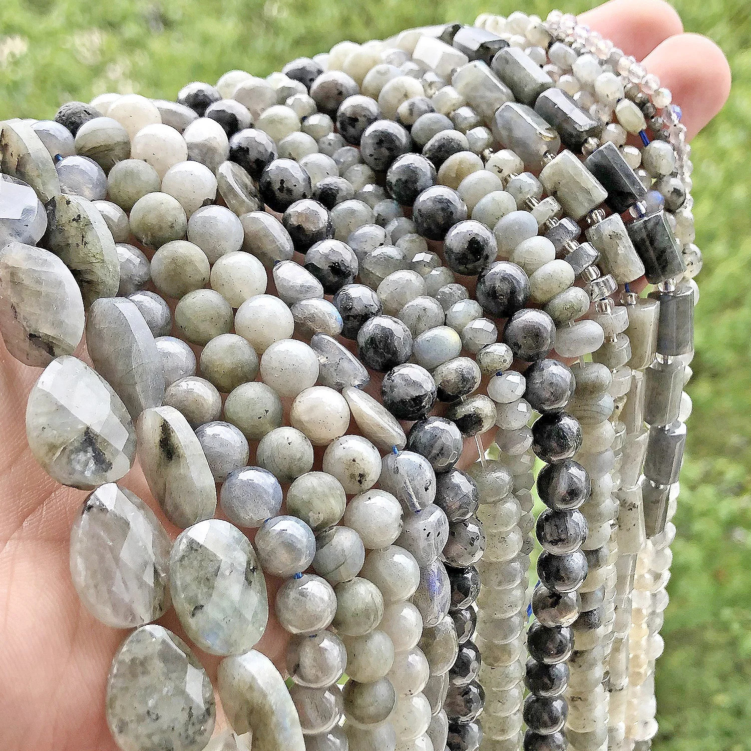 Natural Labradorite Gems Beads Charms Waterdrop Faceted Round Irregular Shape Beads For Jewelry Making Diy Necklace Bracelet 260302