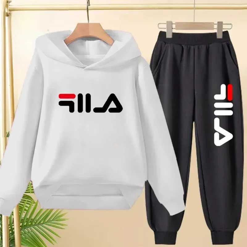 Kids Tracksuits 2Pcs, 2025 Best-selling Brand Print Hoodie & Pants Set, Boys & Girls Warm Casual Sportswear for Autumn Winter Daily OutdoorT260306