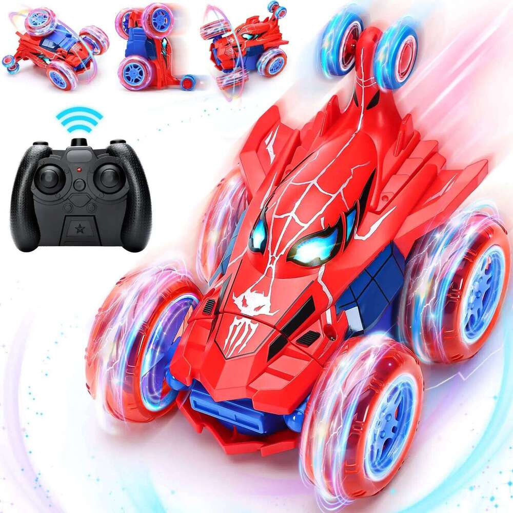 Red RC Car Spider Theme - Tumbling Action, 2.4GHz, Fun Toy C260305