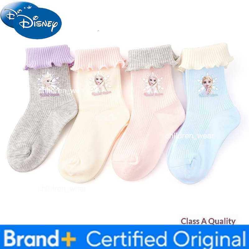 Disney Girl Socks Autumn/Winter Lace Short Socks Elsa Princess A-Class Cartoon ChildrenS Cute Warm Cotton Socks H260306