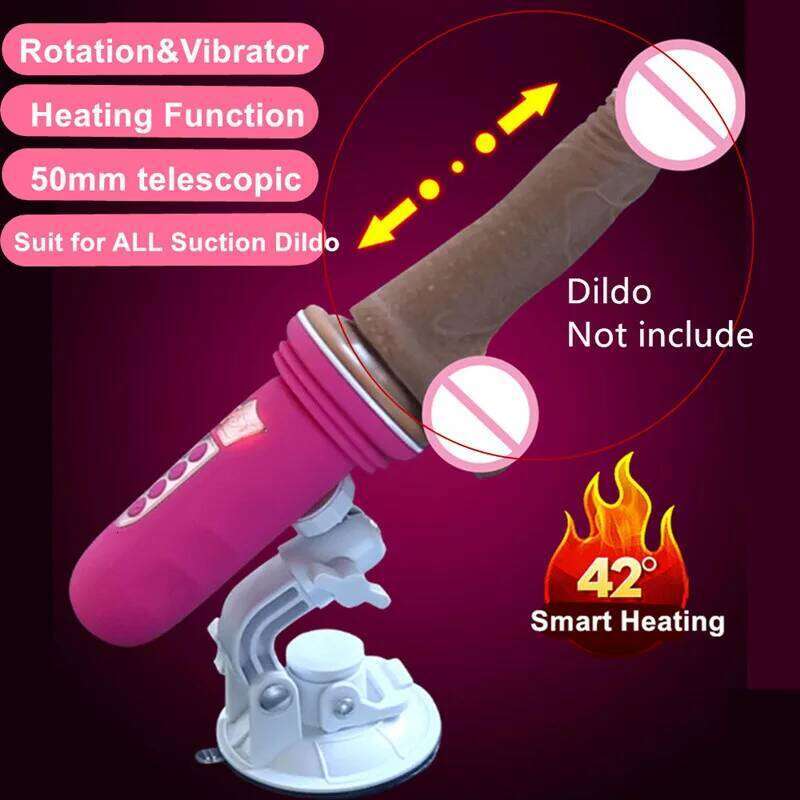 Suction Cup Machine Telescopic Dildo Vibrator Automatic Vagina Massager Thrusting Penis Sucker Sex Toys for Women Adult Game W260305