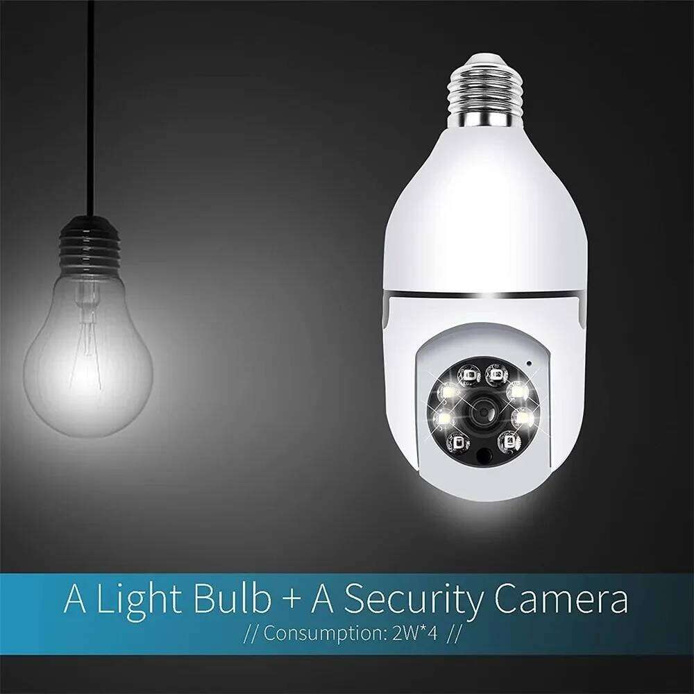 Bulb E27 Surveillance Full Color Night Vision Automatic Human Tracking Zoom Indoor Security Monitor Wifi Mini IP Camera 26W0306