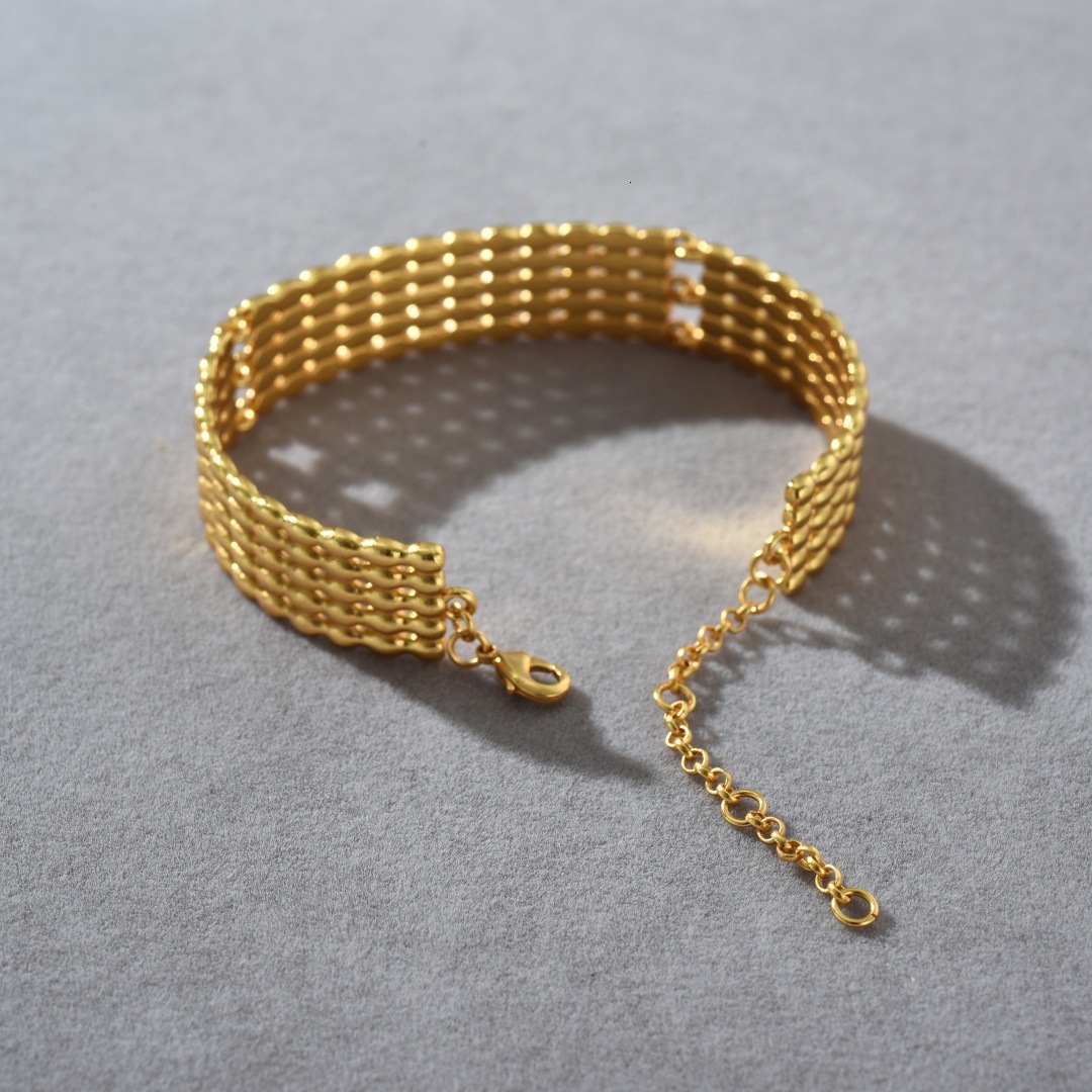 Bracelet And Niche Personalized Design High-End Metal Copper Plated With 18K Real Gold, Colorful Enamel Bracelet, Popular Hollow-Out Trendy Bracelet