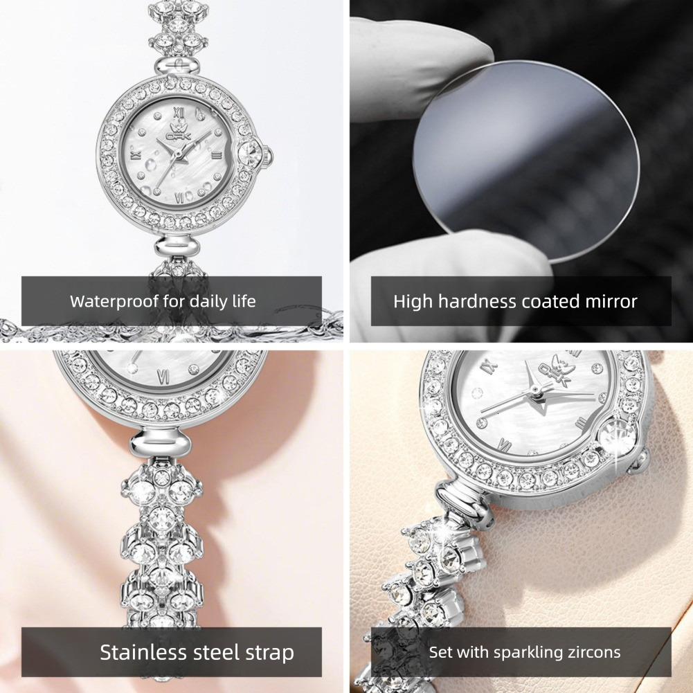 New OPK brand watch, fashionable diamond inlaid women's watch, waterproof, lightweight, luxurious small dial, fresh women's luxury watch