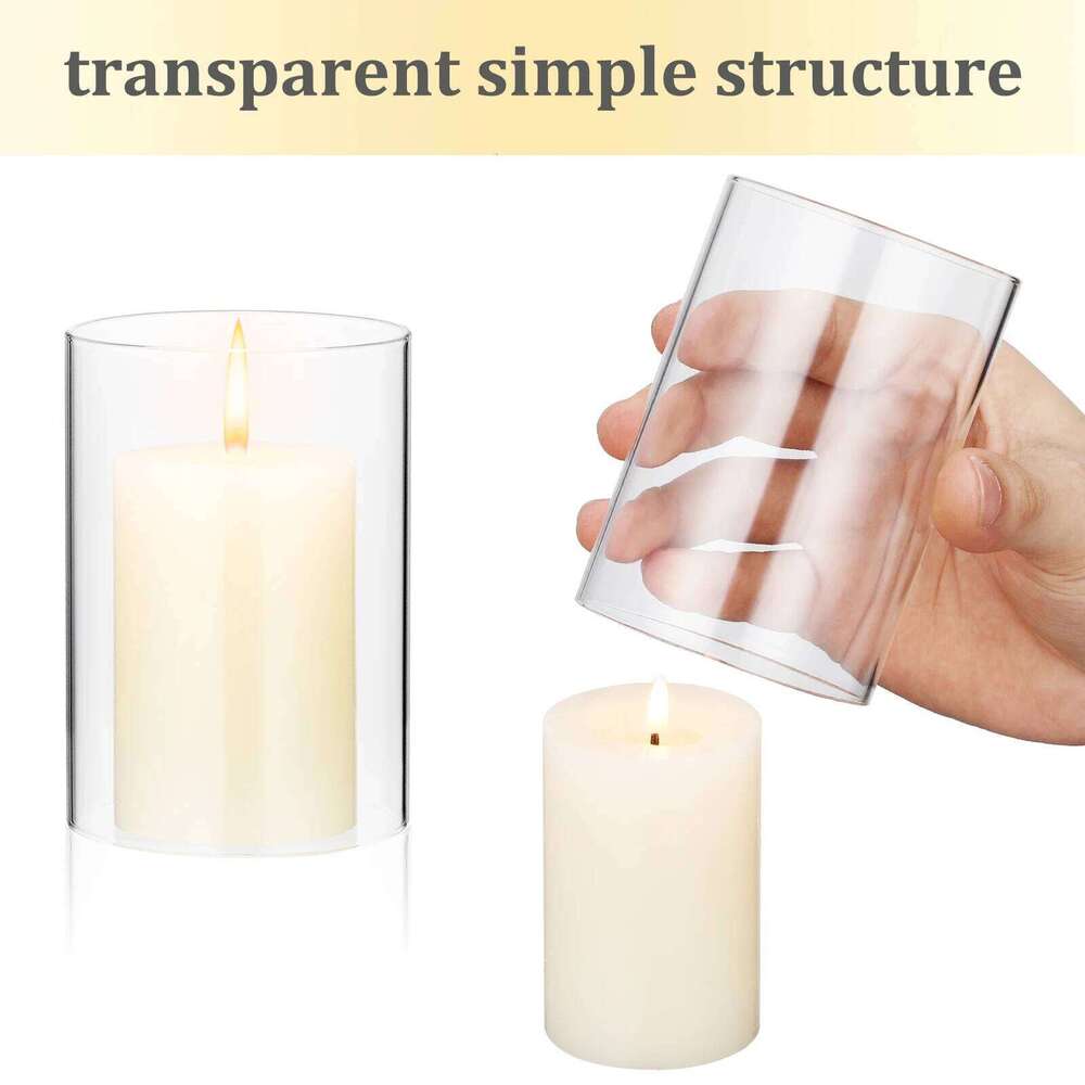 Glass Lampshade Cylinder For Candles Hanging Holder Decor Sleeve Cover Decorations XJ260305