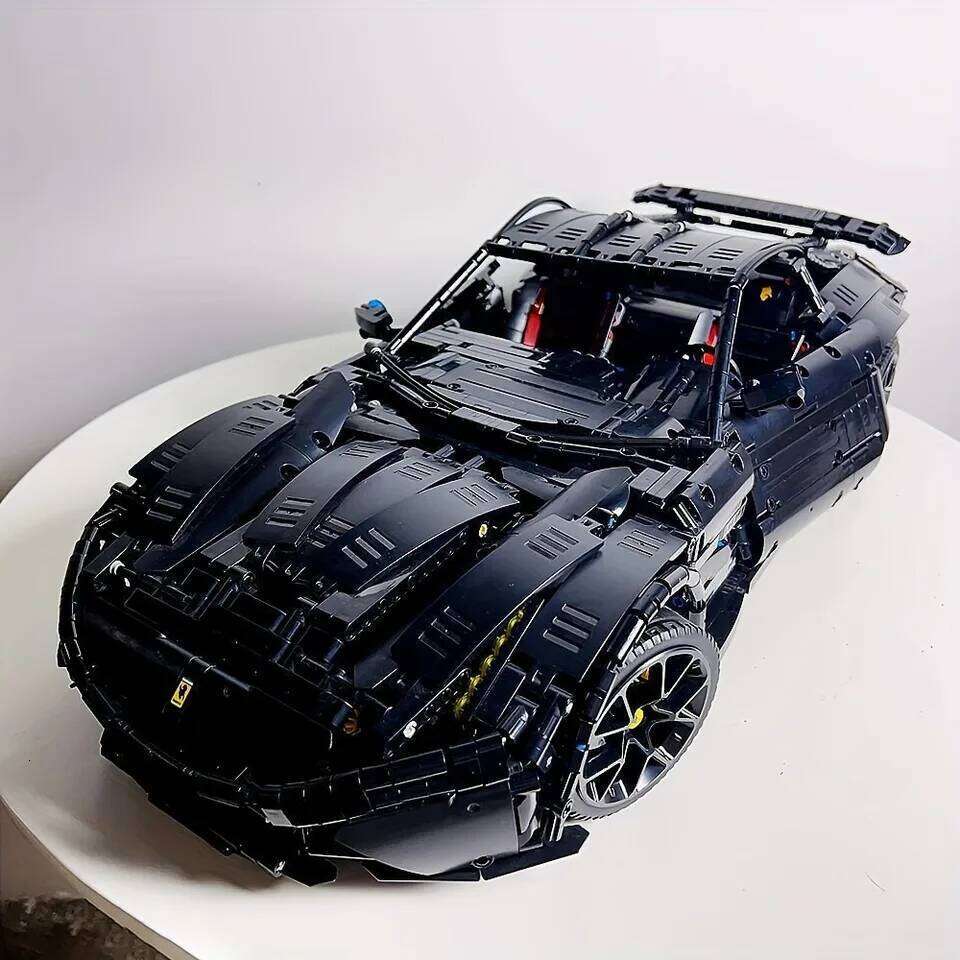 Super Racing Car F12 Model Building Blocks Classic Cars Black Knight 1:8 Size Assembly Set Bricks Technical Kid Toys For Gifts Z260305