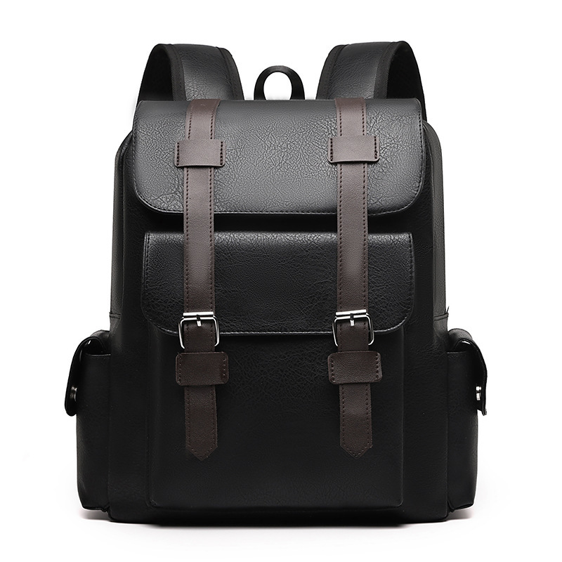 2026 British Retro Soft PU Leather Luxury Handbag Backpack Casual Large Capacity Travel Belt Buckle Backpack