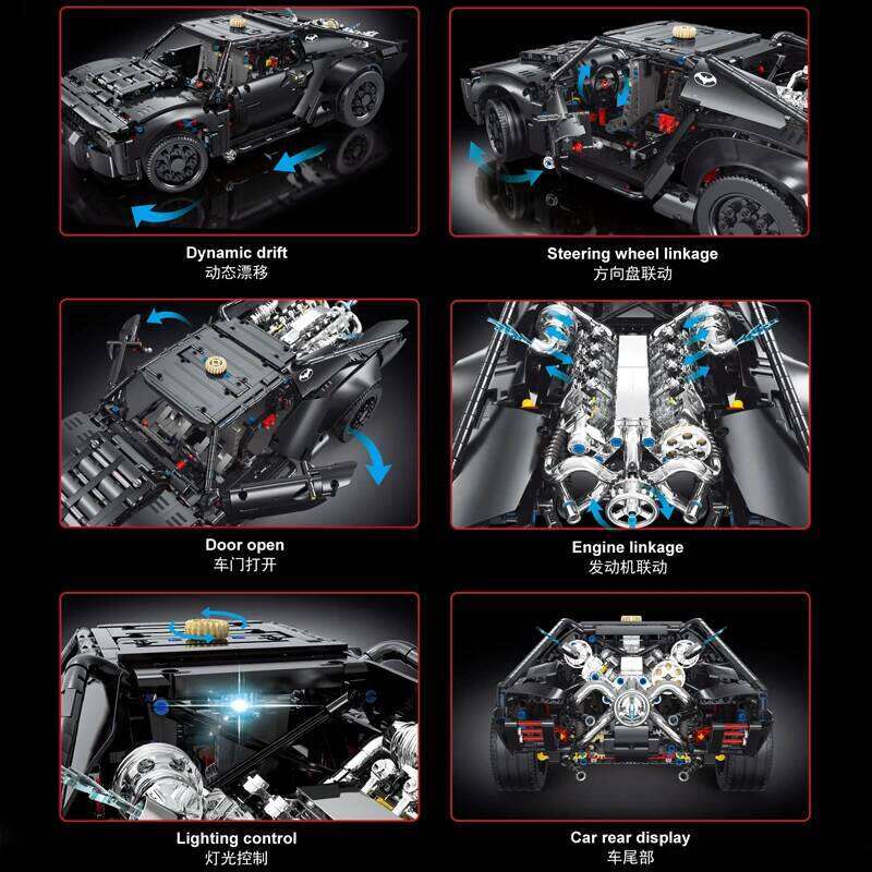 Technical 42127 Batmobile Super Sports Car Building Blocks Model MOC High-Tech Assembly Vehicle Set Boys Toys Gift For Childrens Z260306