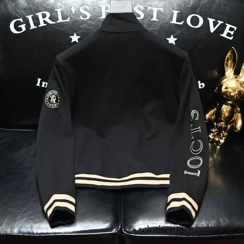 Autumn new stand up collar zipper fashionable men's handsome high-end multifunctional embroidered jacket